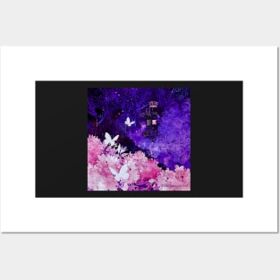 Purple and Pink Luna Butterfly Shrine Posters and Art